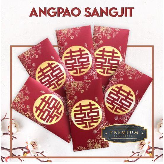6 Pcs Angpao Sangjit Kertas Merah Premium Amplop Wedding Merah Angpau Wedding