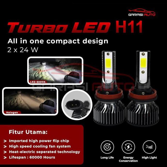 Ready Turbo Led Lampu Foglamp H11 /H16 Putih Fog Lamp Mobil Avanza Xenia Agya Ayla Car