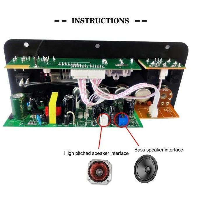 Kick_Doller - Amplifier Board 12V Ac 22V Amplifier Ampli Mini Board Audio Bluetooth Usb Fm Radio Tf 