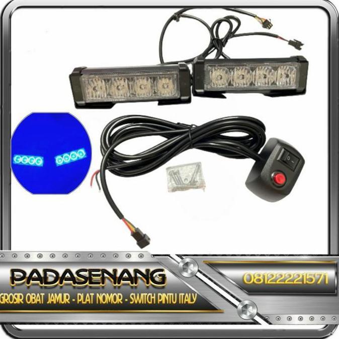 Promo Lampu Led Strobo Polisi/Strobo Set/Strobo 4 Titik/Strobo Motor Mobil+.