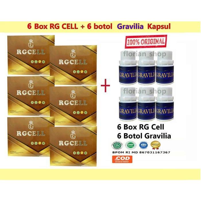 RG cell original 100% paket hemat isi 6 box + bonus 3 botol