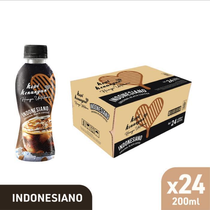 Kopi Kenangan Indonesiano 200ml Original Black Botol 1 Dus isi 24