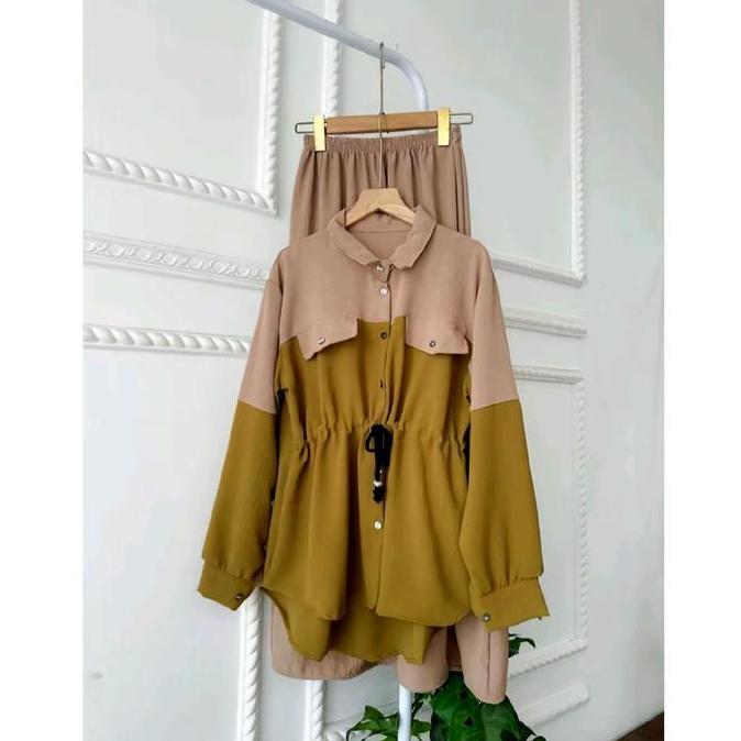 Newrelig- Isyana Setrok Cargo Setelan One Set Oneset Muslimah Termurah Btcsolo Panjang Jumbo Besar P