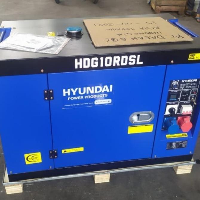```````] Genset Silent 10kva HYUNDAI FULL Power Double Voltage HDG10RDSL HDG 10