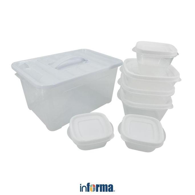 Baru- Informa Appetite Set 11 Pcs Videl Wadah Makanan - Putih Box Kontainer Penyimpanan Organizer Be