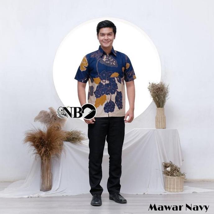 Boyboy- Batik Couple Batik Pria Atasan Wanita Bunga Baju Cewek Pasangan Kancing Ukuran M L Xl Xxl Xx