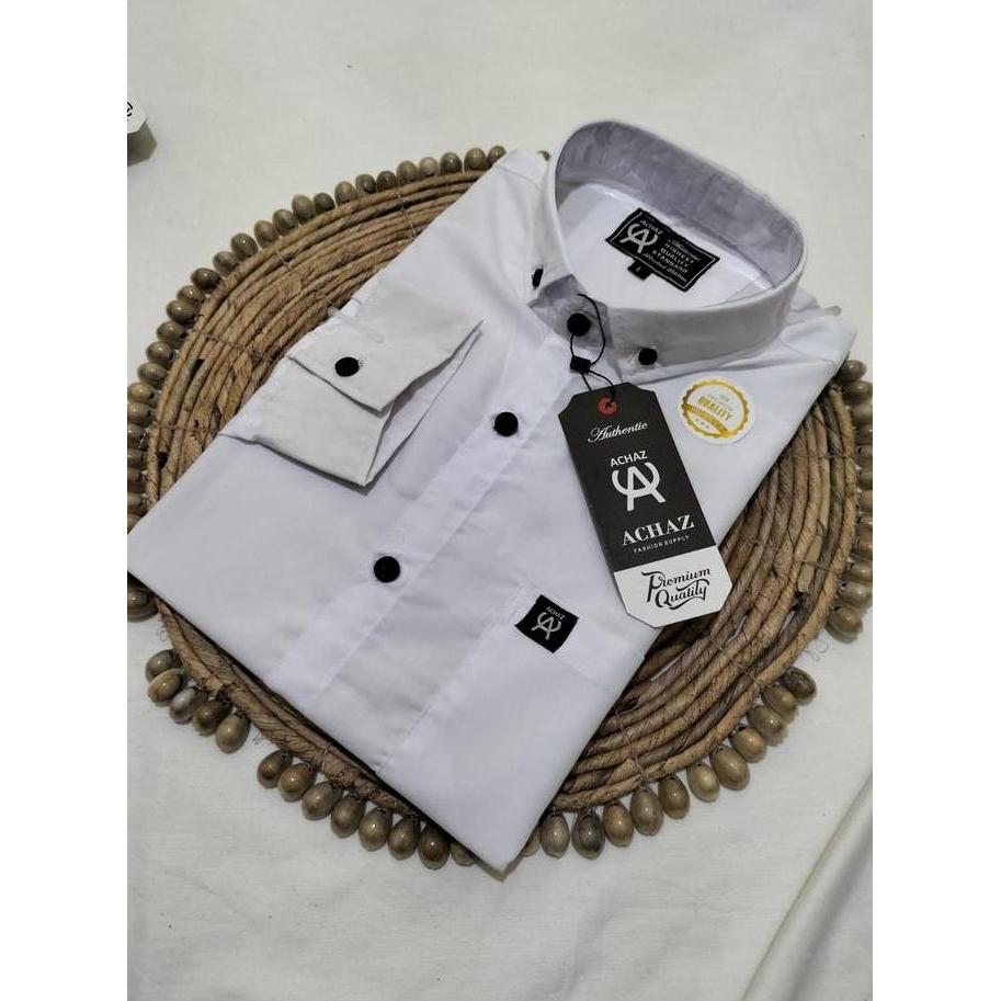 Boyboy- Baju Kemeja Pria Kemeja Lengan Panjang Kemeja Polos Burgundy Hitam Kemeja Putih Lengan Panja