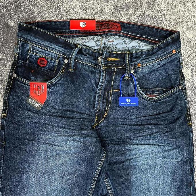 Yxyg- Hugo Glass Original Jeans Reguler Fit Bahan Corvus Import, Jahitan Selvedge Premium Distro