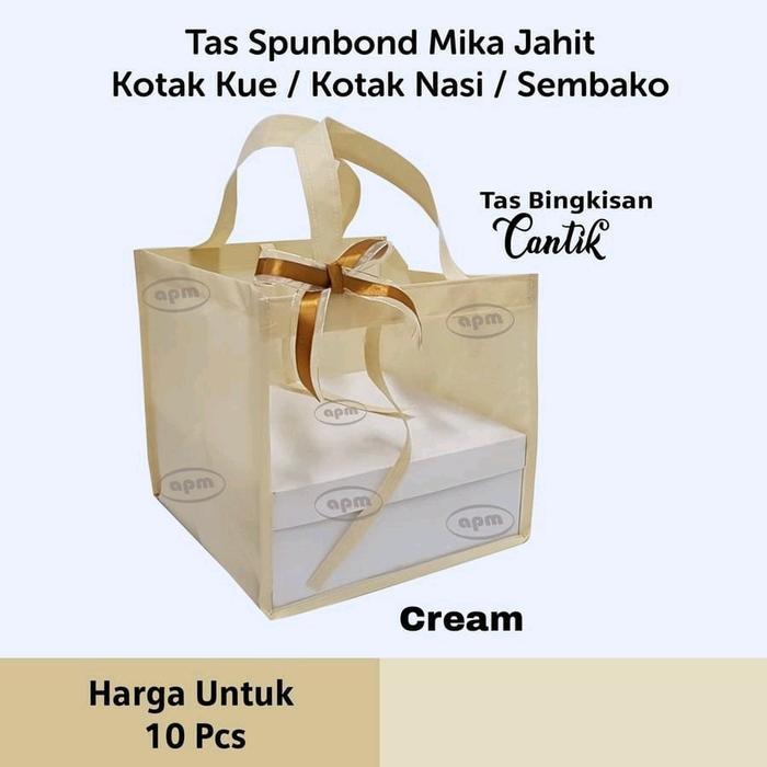 Tas Spunbond Mika Jahit Kotak Kue / Kotak Nasi / Sembako Murah