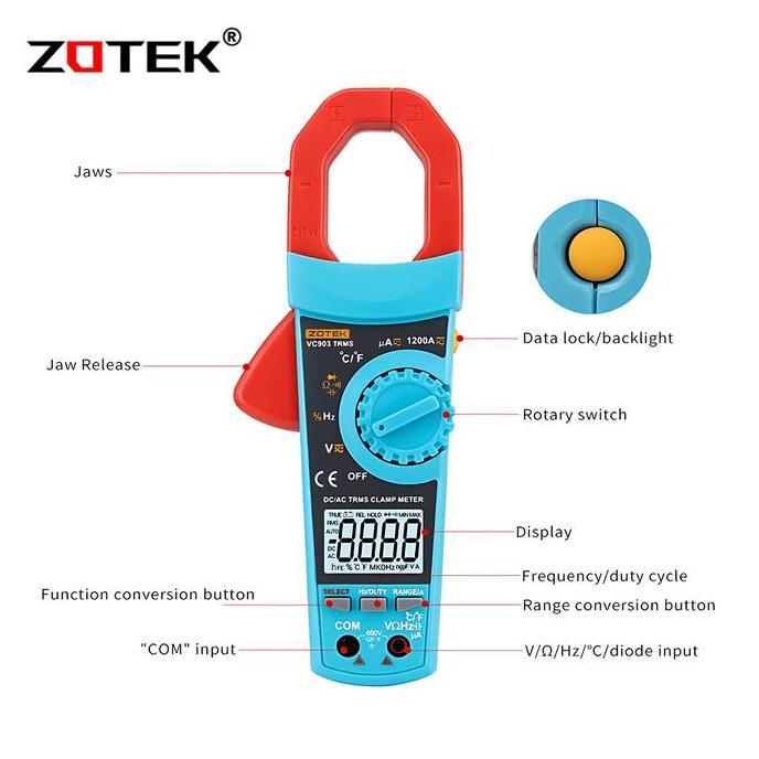 Zotek VC903 Auto Range Clamp Meter Tang Ampere Digital Tang Ampere