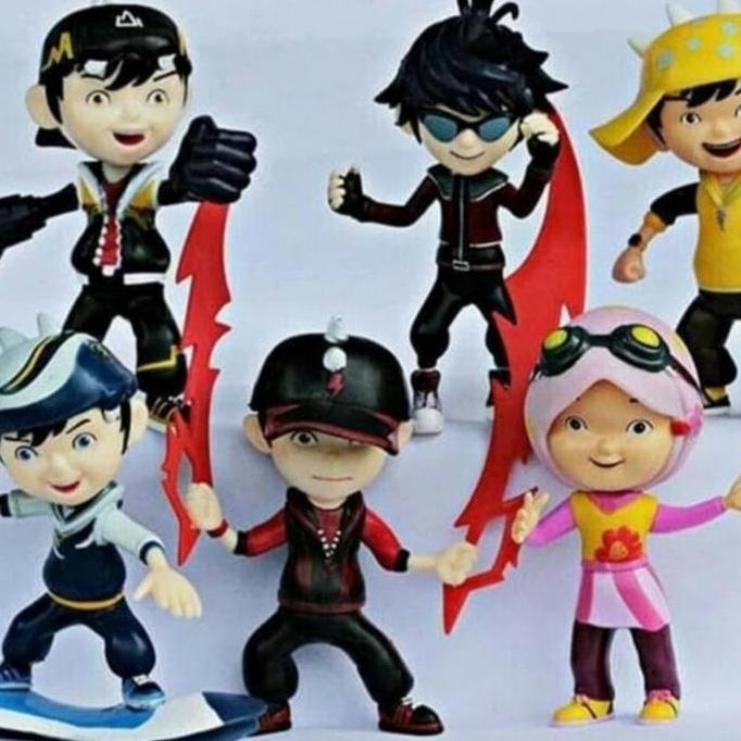 Berkualitas action figure boboiboy mainan boboboy set isi 5 figur
