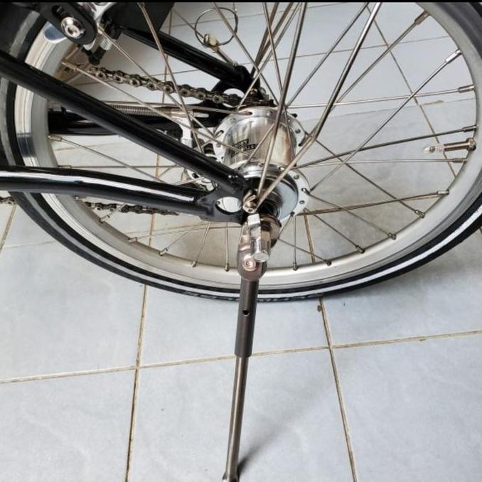 Promo kickstand titanium sepeda lipat standar SILVER 3sixty bromptonN kreuz Diskon