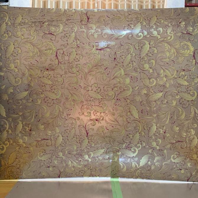 Penutup pagar rumah Fiber Plastik motif batik emas victoria