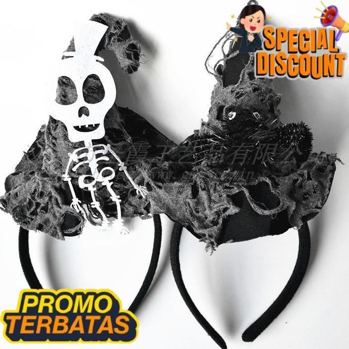 Top Today Hbws Bando Penyihir Nenek Sihir Spider Web Headband Hairband Halloween Dr-02