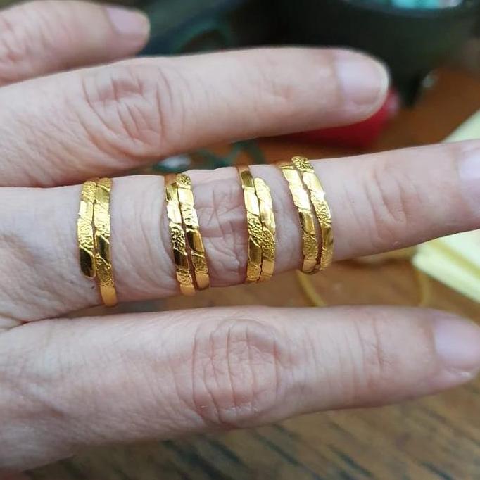 Acckita- Cincin Susun 1Gr 1 Gram 1G 24K 24Karat 24 Karat 99% Emas Asli 1Gr Gold