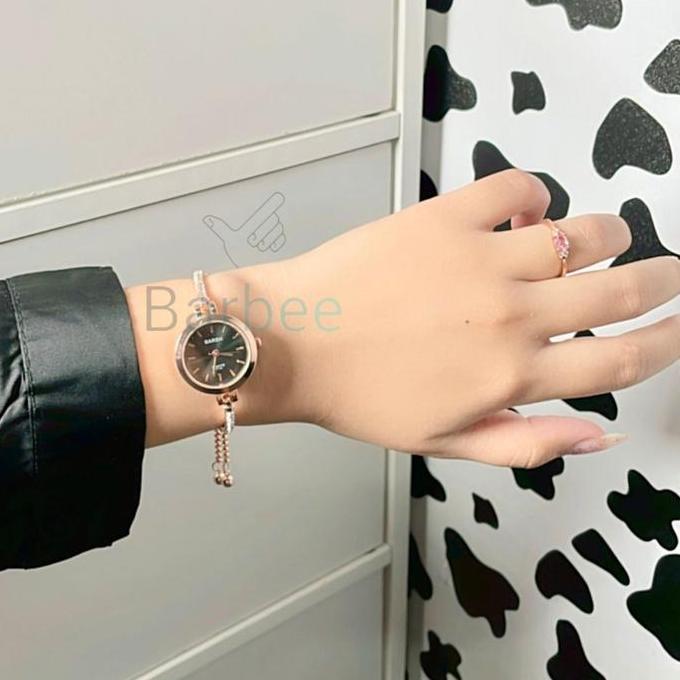 Watchtime- Barbee Jam Tangan Wanita Gelang Rantai Serut Barsh Bulat Jam Tangan Serut