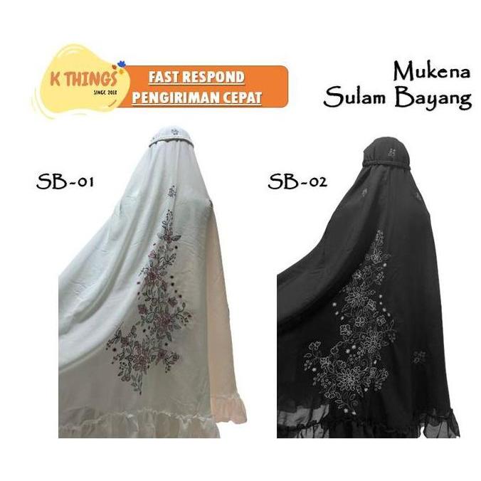 Mukena Sulam Timbul / Sulam Bayang / Sulam Kristik / Mukenah Padang