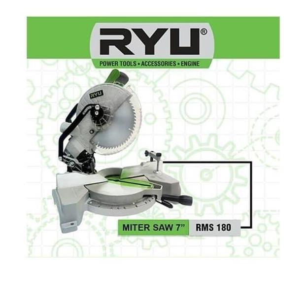 TERBARU MITER SAW RYU 7 INCH RMS 180 MESIN PEMOTONG ALUMUNIUM