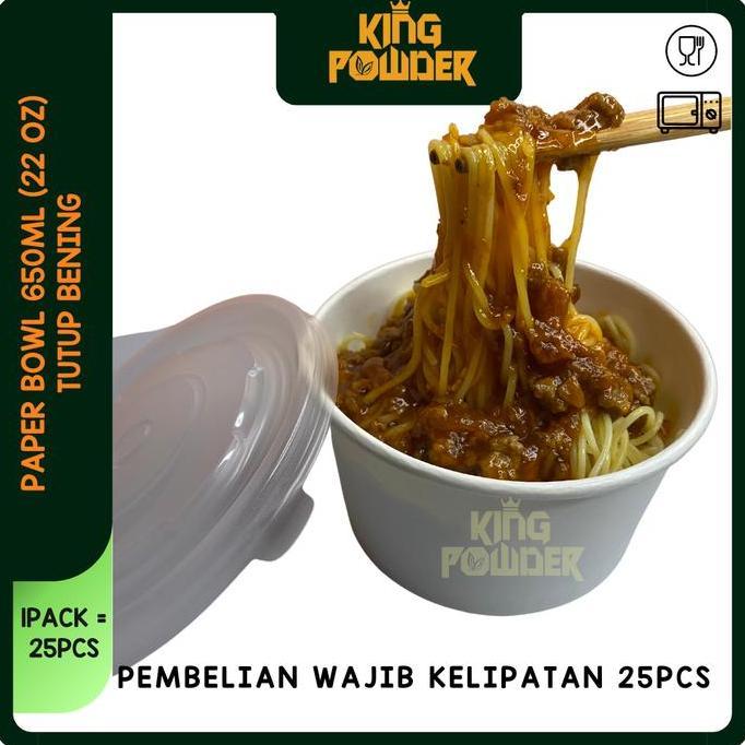 Thebest- Paper Bowl 360ml/500/650/800/RiceBowl/Tempat Nasi/Box Nasi BOWL+LID