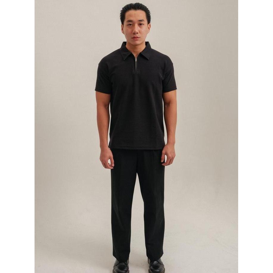 Fidalgo Jasper Halfzip Polo Shirt - Kaos Polo Halfzip Tekstur Pria