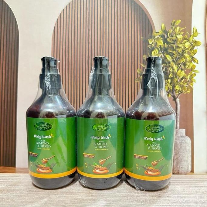 NenekMoyang69 [ 3 Body Wash Almond & Honey ] Sabun Cair Lembut Kaya Vitamin E & Madu Asli Membuat Ku