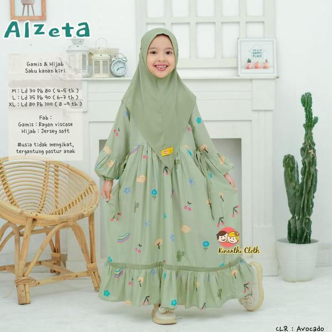 Kidsrelig- Alzeta Shopakids Aisha Stella Alzeta Aretha Dress Kids Bianca Kirana Gamis Syar'I Lebaran