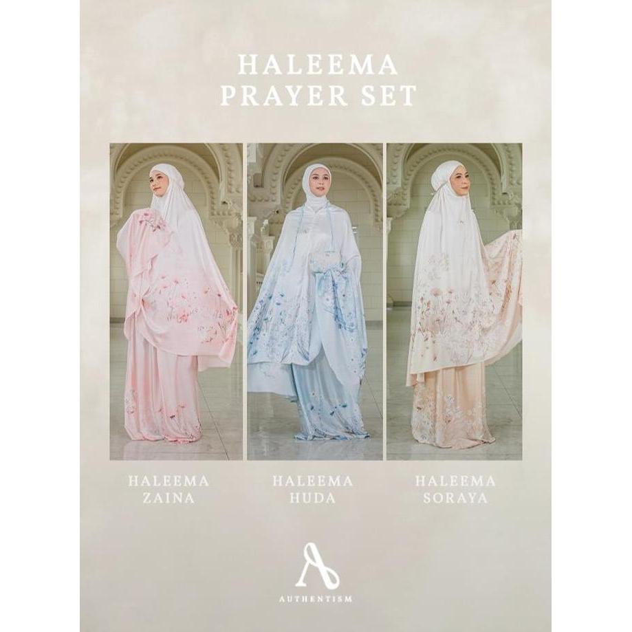 Authentism Id | Haleema Prayer Set - Mukena Silky Premium Dewasa Motif Print Elegan