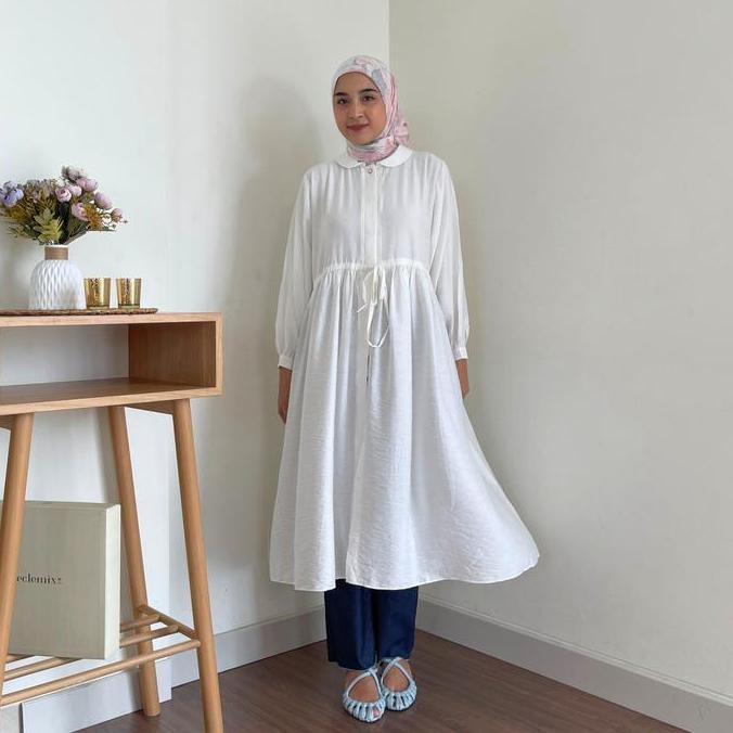 Eclemix Midi Dress Namuu | Gamis Muslim Wanita Kancing Depan