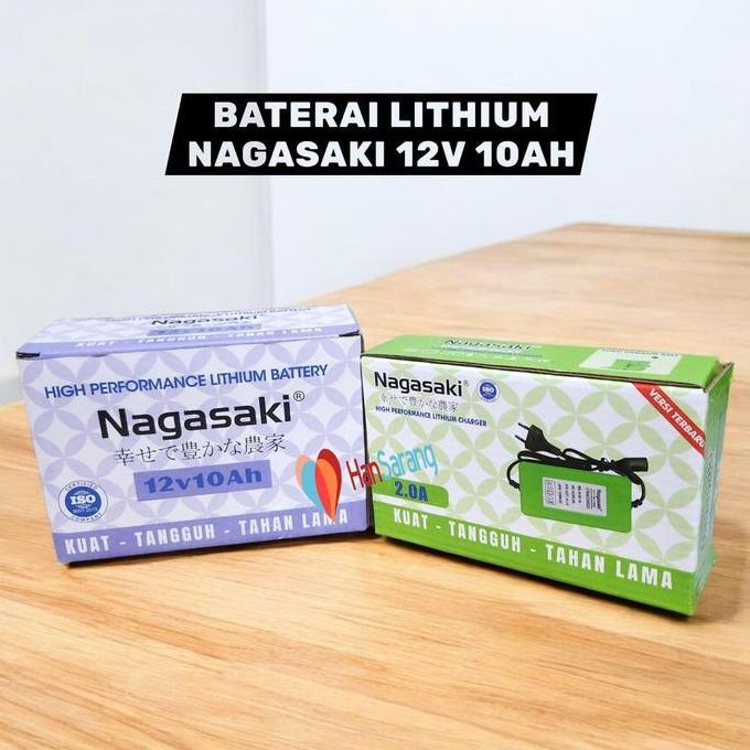 Aki Litium Lithium 12V 10Ah Nagasaki Aki Accu Baterai Sprayer Elektrik Tengki Alat Semprot Elektrik