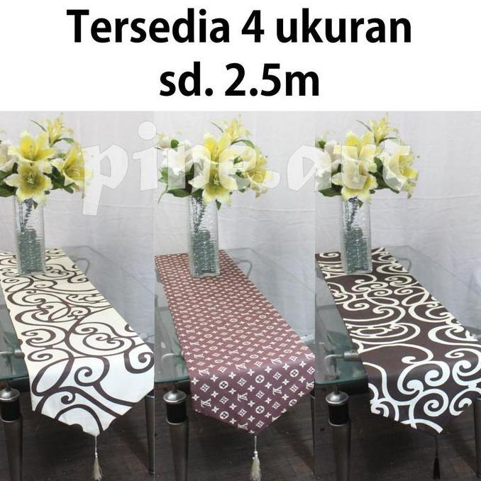 Promo, Taplak Meja Tamu / Meja Makan 2 Lapis. Panjang Hingga 2.5 M. Motif Dr Kain / Table Runner Kat