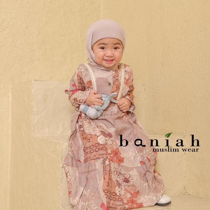 Hot Sale, Baju Couple Set Ibu Anak Bayi Balita Tunik Gamis Untuk Lebaran Katun