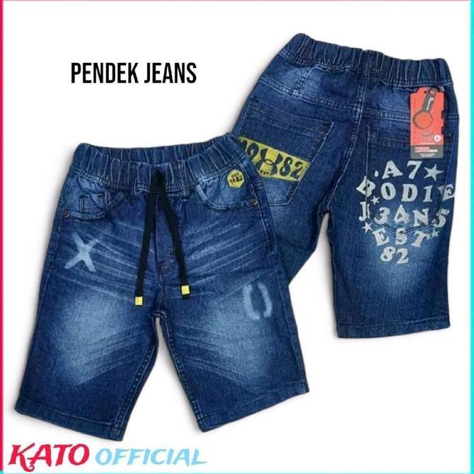 DR212 - Celana Pendek Jeans Anak KATO Model Terbaru Pinggang Karet Keliling - Fashion, Motif