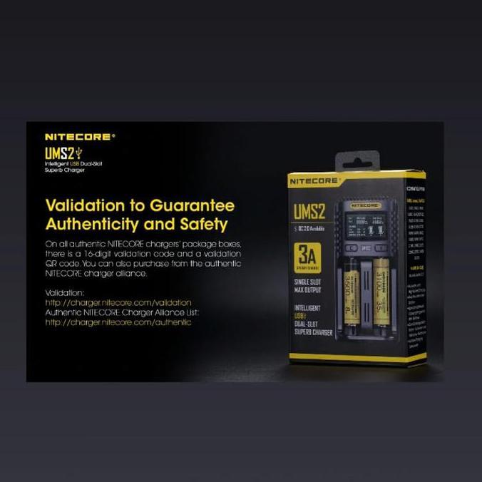 Ready stock Nitecore UMS2 Intelligent USB 2 Slot Superb Charger