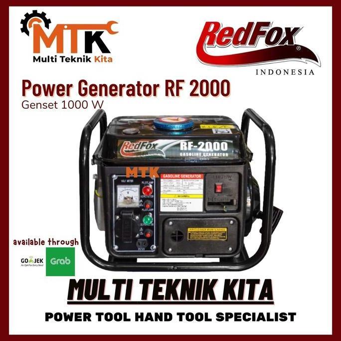 Promo Generator Genset mini 2tak 1000W Redfox RF2000 TERMURAH Starter Manual COD
