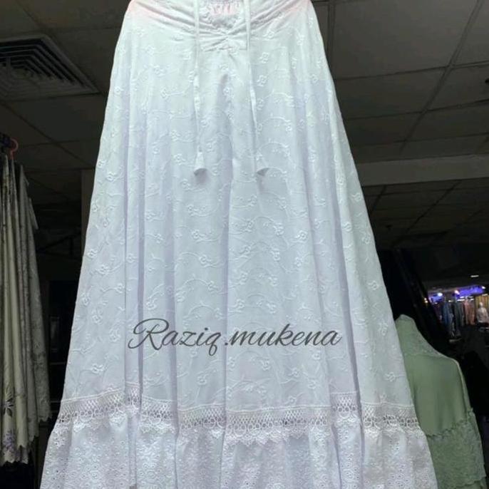 Promo Mukena dewasa katun paris bordir premium Mukena bordir renda rempel Katun Kain Atasan Bunga Ca