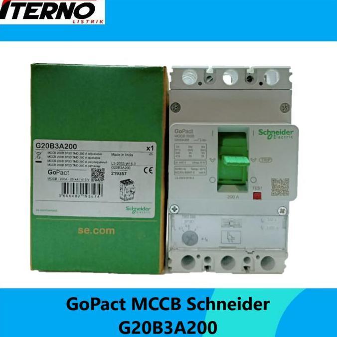 Promo Gopact Mccb 3P 200A G20B3A200 25Ka Schneider Nfb Adjustable Thermal