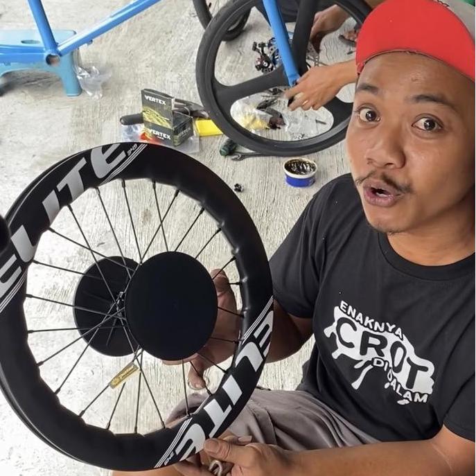 Wheelset elite carbon ukuran 349 sepeda lipat