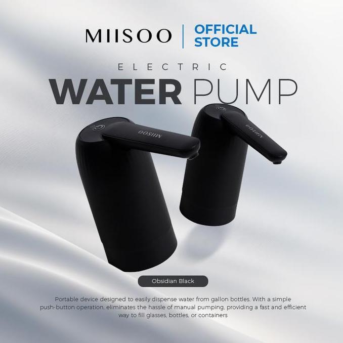 MIISOO Pompa Obsidian Black/Pompa Air All Black/Pompa Galon Elektrik/Pompa USB Charger Pompa Air Gal