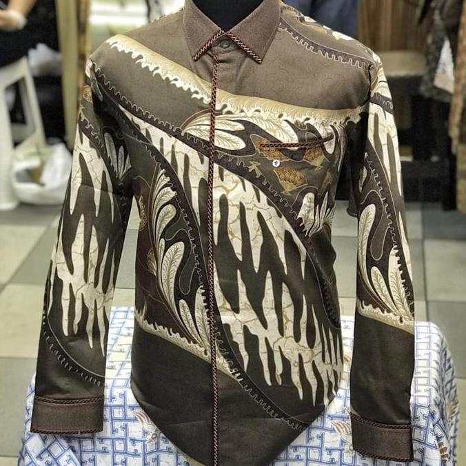 Batik semi sutra premium lengan panjang bahan katun silk