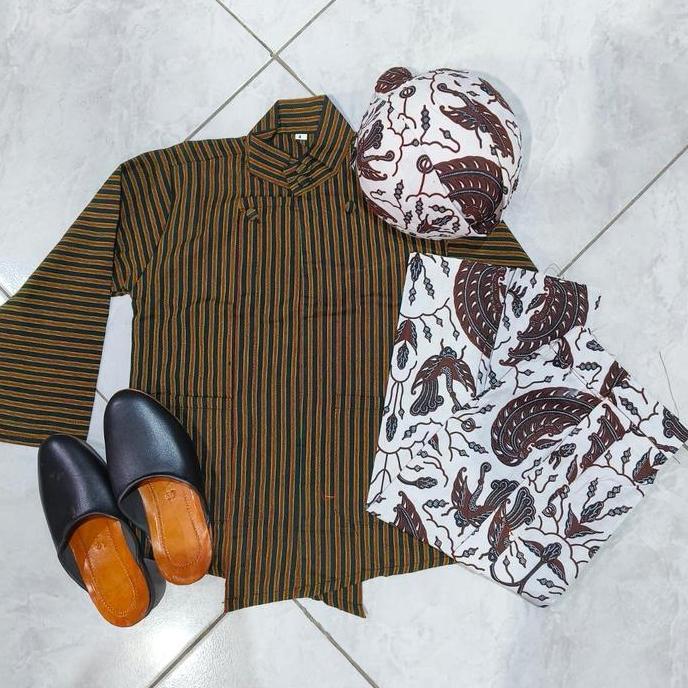 Sorjan Lurik Anak/Baju Adat Jawa Anak Tk/Baju Gagrak Jogja Anak Tk (FR)