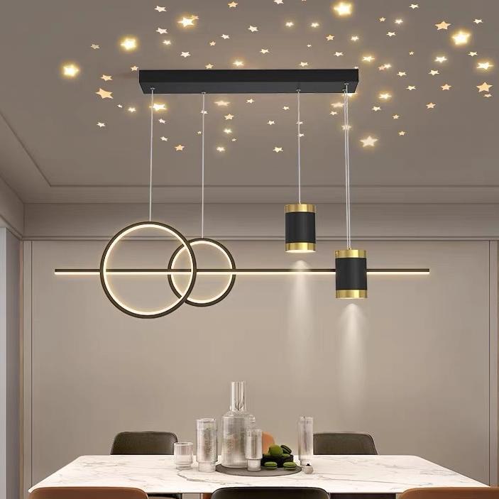 Lampu Gantung Ruang Makan Minimalis Lampu Gantung Ruang tamu 3 Warna LED Lampu Gantung Meja Makan