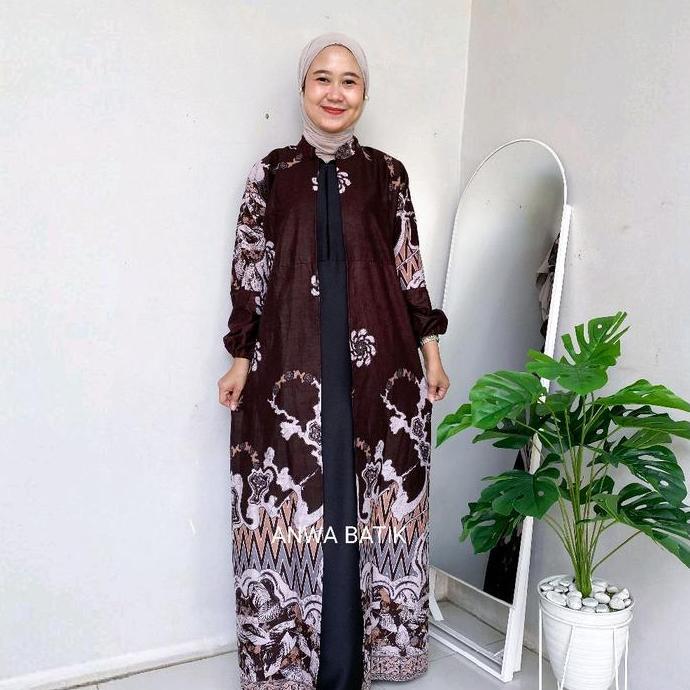 Regreg- Gamis Batik Mix Moscrepe Premium Wanita Busui Terbaru Gamis Batik Jumbo Ld 130Cm