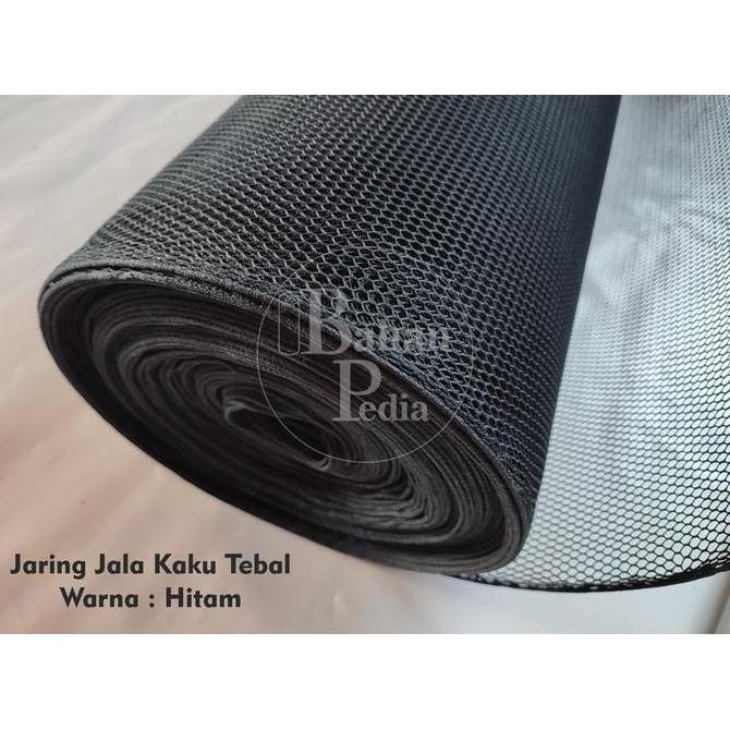Lansungkirim- [Meter] Bahan Jala Tebal Kaku Kain Jaring Lapisan 100 X 150 Cm - Hitam