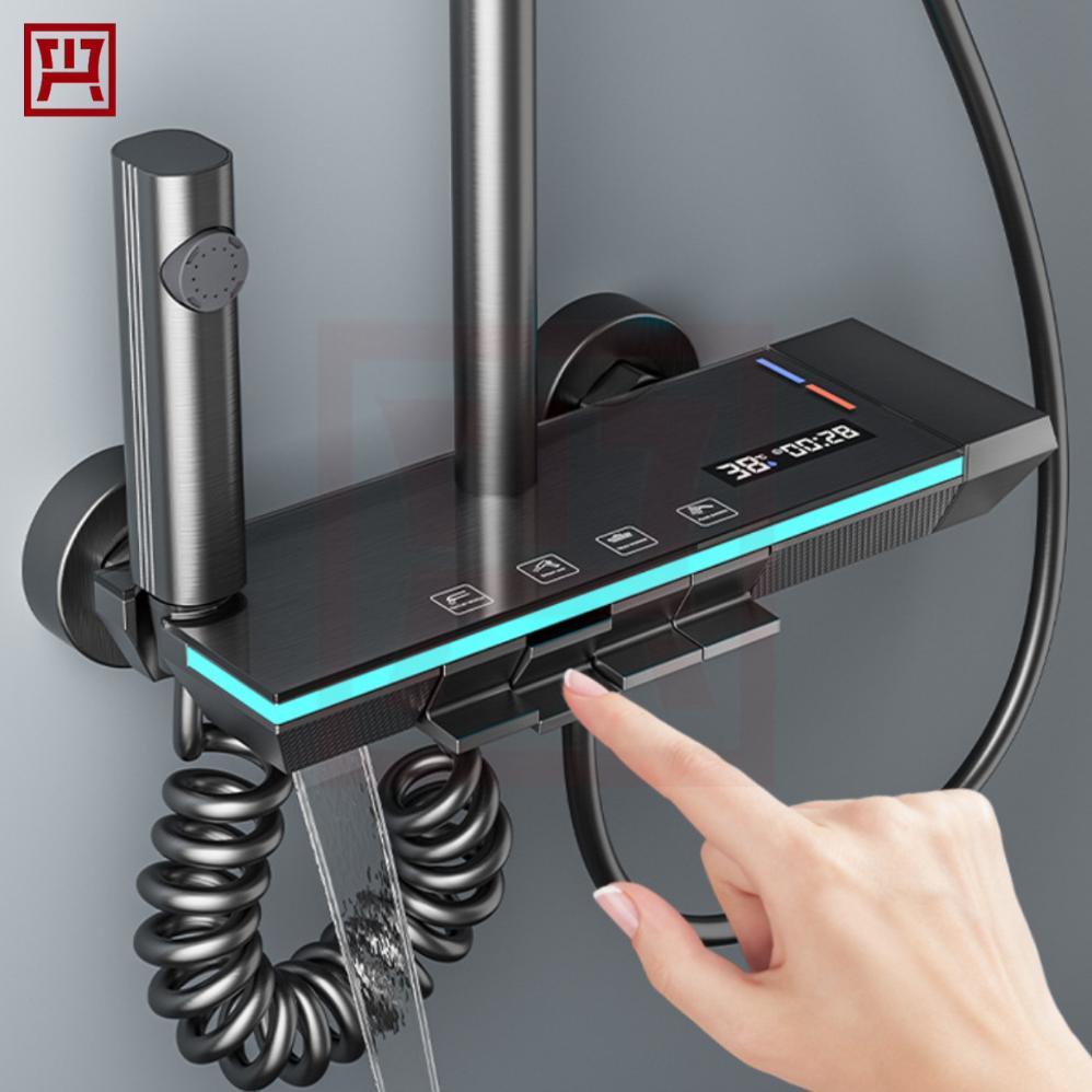 Shower kamar mandi satu set + keran shower + set shower bathtub stainless steel - set batang shower 