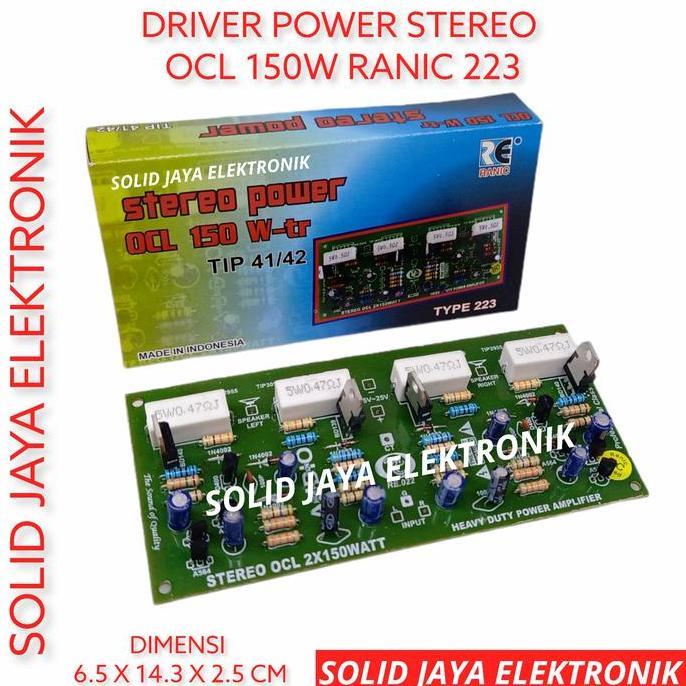 KIT DRIVER POWER OCL STEREO AMPLIFIER AMPLI 2x150W 300W RANIC 223 READY