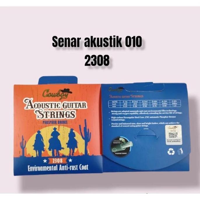Senar gitar akustik cowboy 010-048 bonus pick