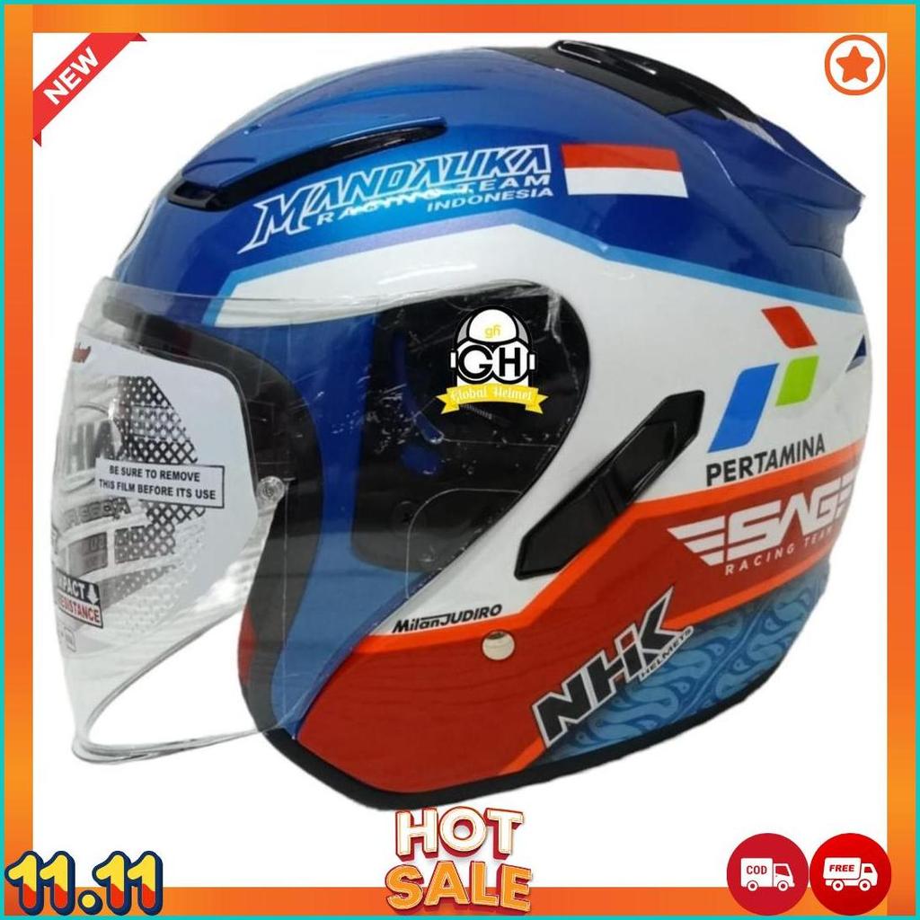Helm Nhk Half Face R1 Gp Edition Mandalika [H2]