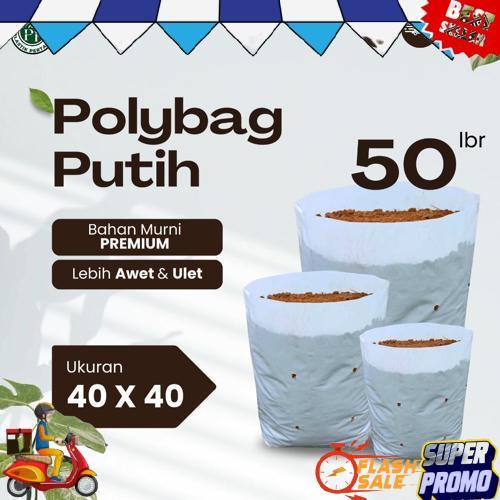 Polybag Putih 40 x 40 Isi 50 Lembar - Polybag Melon HARGA GROSIR UNIK