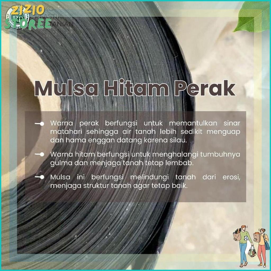 Mulsa Plastik Mulsa Hitam Perak 1 Roll 5 kg - Tebal Kuat Bagus Murah Elastis Harga Grosir