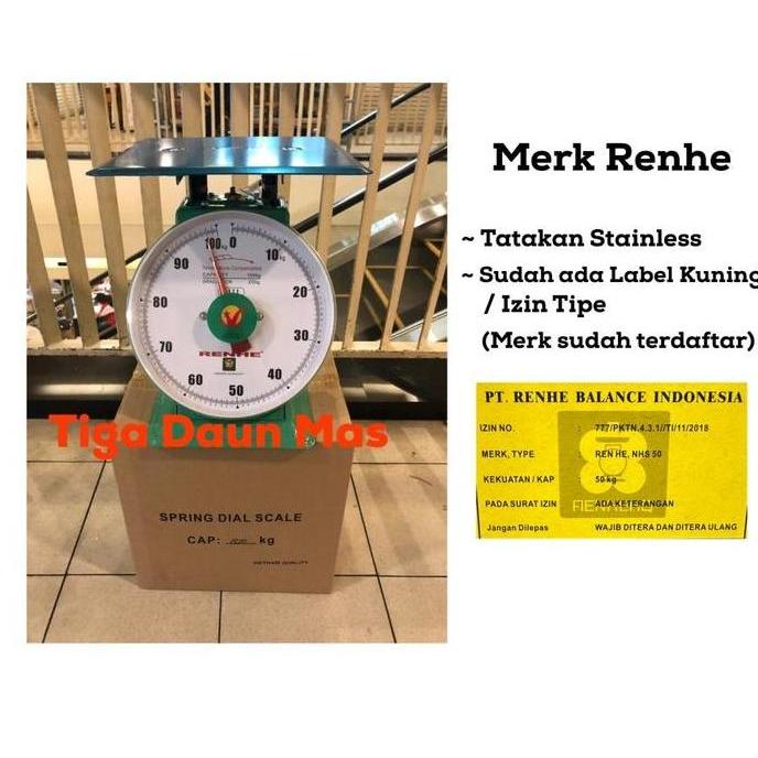 Timbangan Duduk Jarum Renhe 100 Kg / Timbangan Manual Renhe Kualitas Vietnam 100 Kg